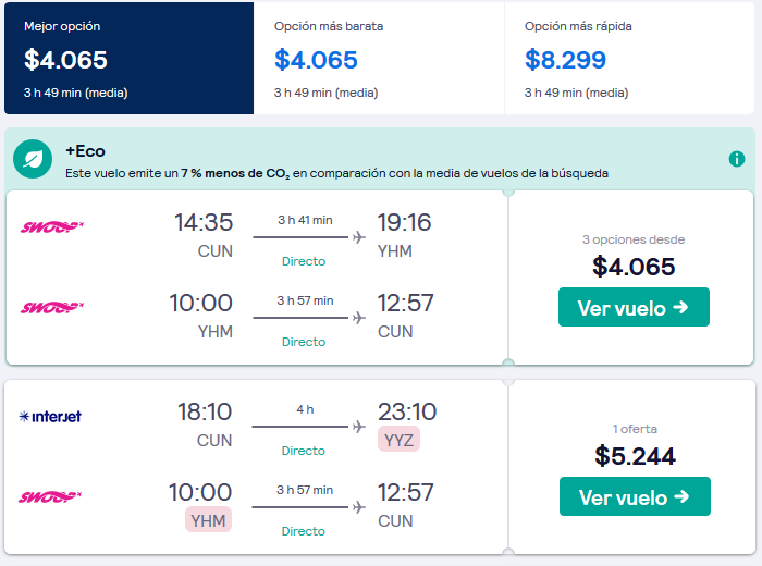 **Vuelos** a Toronto